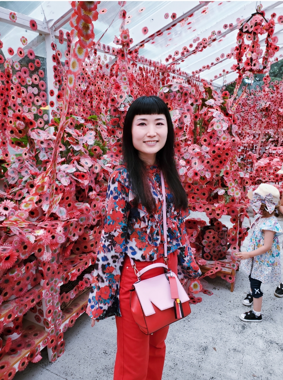 Red Outfit in KUSAMA: COSMIC NATURE